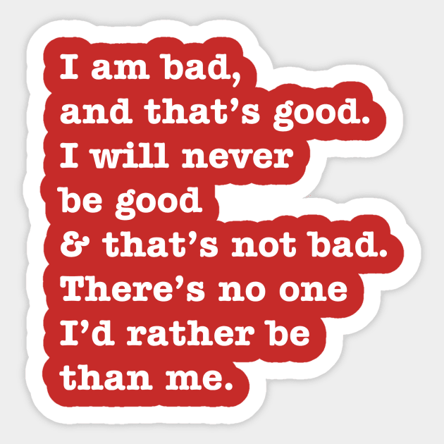 Bad Guy Affirmation Sticker by SugaredInk